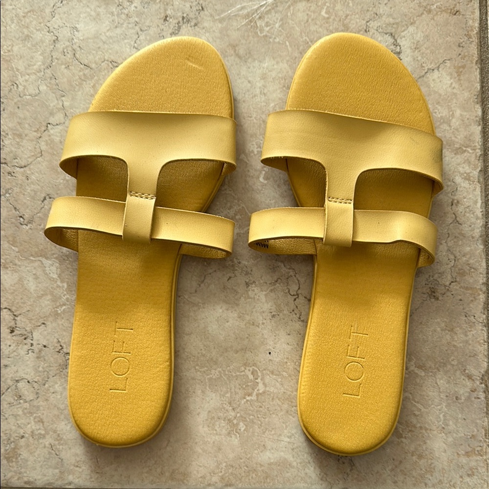 LOFT Yellow Sandals with Open Toe Design and Wide Straps